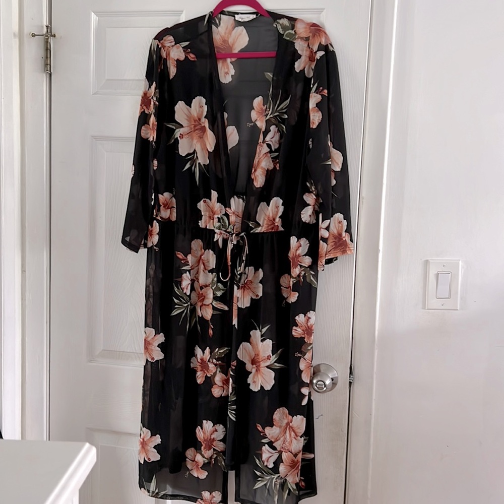Siren Lily Floral Kimono- Plus Size 3x